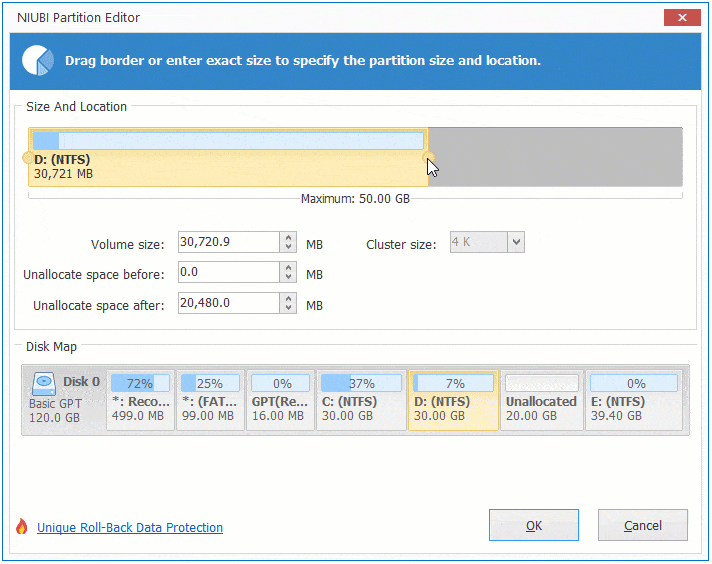 ドラッグして結合