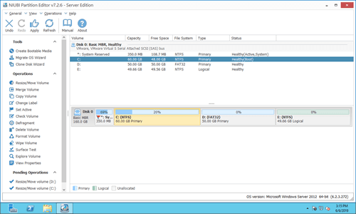 未割り当て領域の移動
