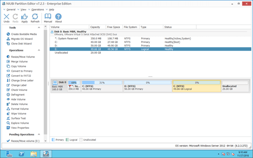 Partition E verschoben