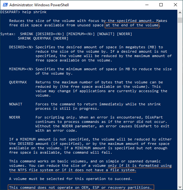 Limitaciones de reducción